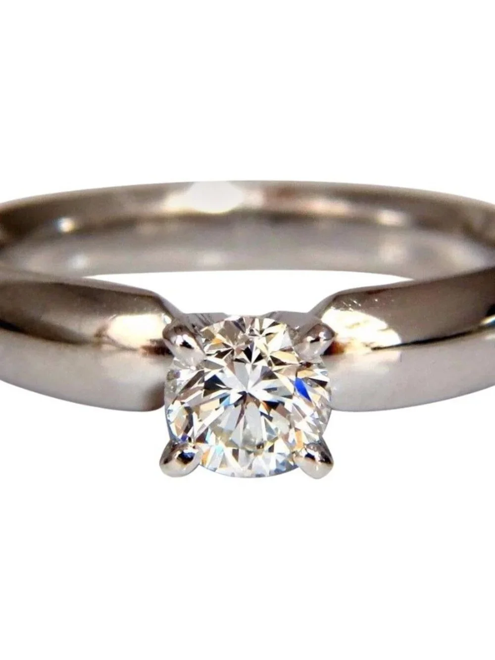 GIA Certified .51ct natural round cut diamond solitaire ring platinum G/Vs*